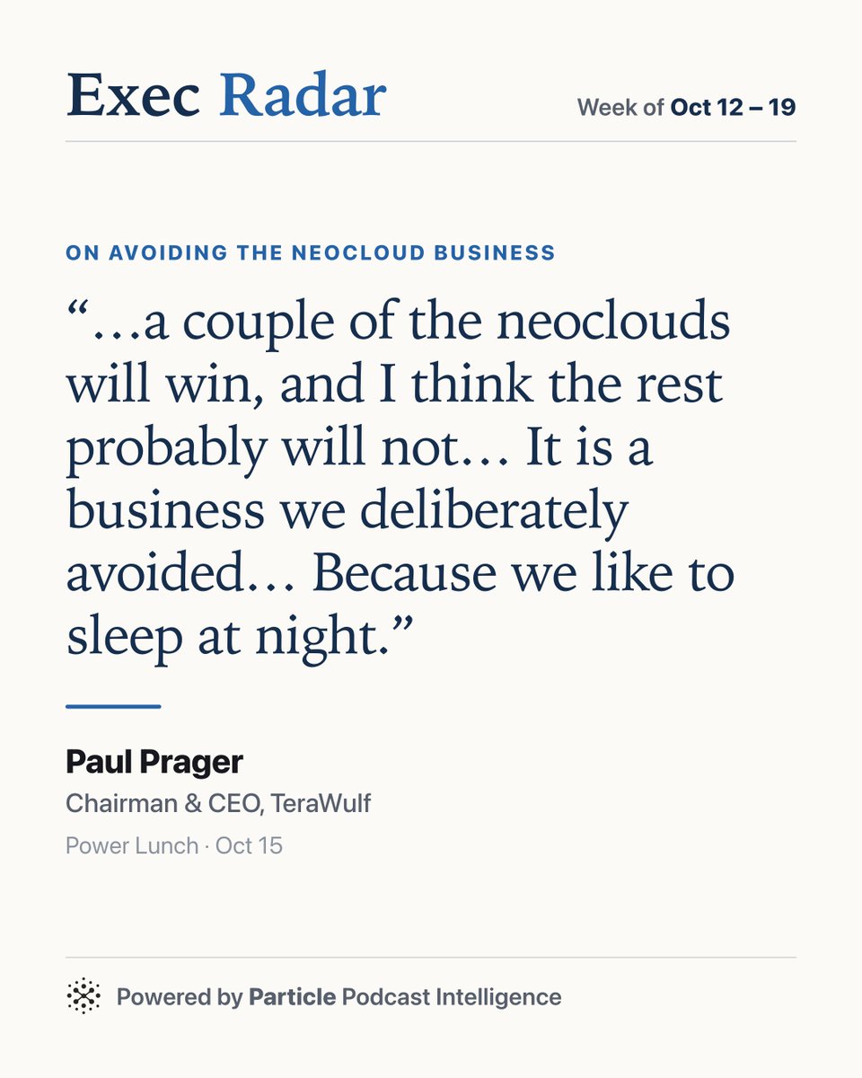 particleapi's tweet photo. The yield on CoreWeave’s 2032 notes rose to about 15% last week. Here’s what executives and analysts said on podcasts about lending to AI. First up, TeraWulf CEO Paul Prager: https://t.co/QCmj7KL88c