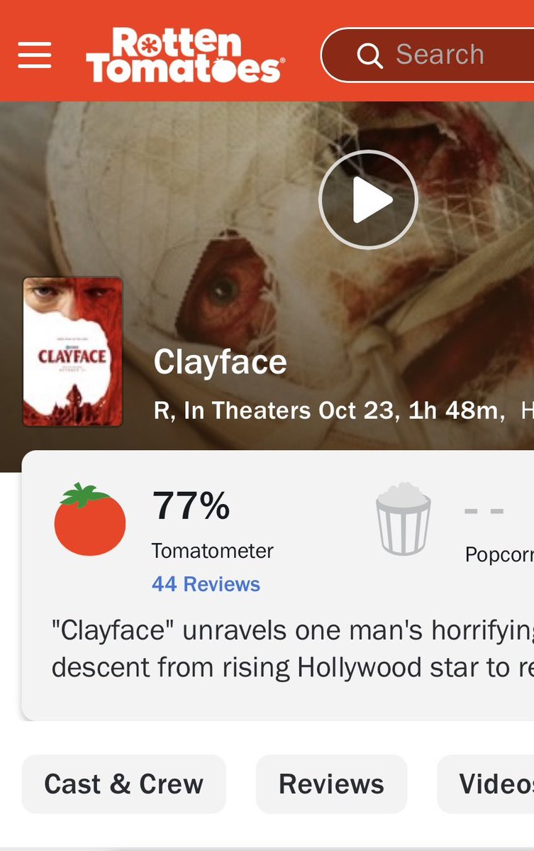 DiscussingFilm's tweet photo. DC's ‘CLAYFACE’ debuts with 77% on Rotten Tomatoes.

Read our review: https://t.co/h4QUB7mq6U https://t.co/jEBrJJp4tE