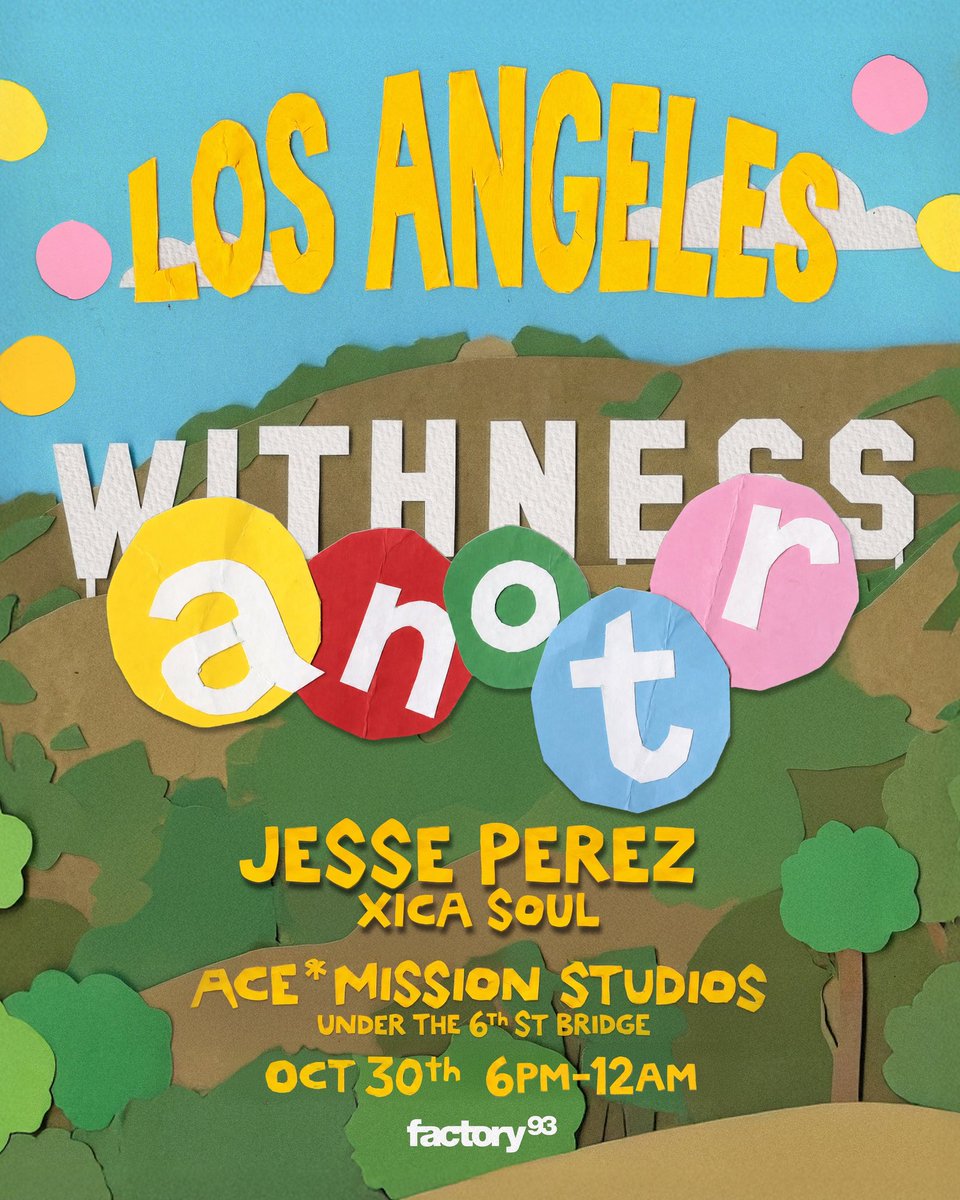 TheFactory93's tweet photo. Our night with ANOTR Under the 6th Street Bridge just got bigger. We're pleased to welcome Jesse Perez &amp; Xica Soul to the night for a myriad of sounds in the heart of DTLA.

Very limited GA &amp; VIP tickets remain at https://t.co/NdO2aWVS7F
Stage Access tickets are sold out https://t.co/msxxOxwbbf