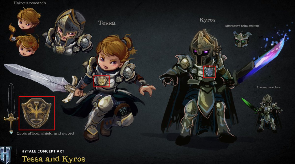 BGrincenko's tweet photo. Looks like you enjoyed my last post, so alright, let's dig a little deeper! #Hytale 

Yesterday, I said I'd present counterarguments to the claim that the Orbis Officers were not reworked into Guardians. I'll cover that below, along with a few bonus discoveries about Chapter 1.

Before we get into all of that, I want to draw your attention to a section of Hytale's blog post published on January 8, 2026 — just five days before Early Access launched. Specifically, the final paragraph:

"Only when you - the players - step into the Echoes of Orbis for the first time, can we finally and truly say that Hytale's lore has crystallized into canon."

To clarify, the worlds we're currently playing in are the Echoes of Orbis, not Orbis itself — with the exception of Chapter 1 (The Deepworks) and the Fragment Key.

This means that what we see today, and what we saw when Early Access launched on January 13, 2026, is canon. I'll leave a link to the blog post at the very end.

Let's start with the Orbis Officer.

The paragraph we're interested in from that blog post is:

"This draft also retains many of the major aspects of the lore the community has come to love over the years - characters such as Gaia and Varyn are still very much a part of our canon, and Tessa and Kyros are coming back as well."

This officially confirms that Tessa and Kyros will return to the game, which makes me even more confident in the theory about Kyros I shared in my previous post.

But there's something else I want to focus on here: the insignias on the armor and the emblem on the shield. They're all connected to Gaia.

And here's why this is particularly interesting right now.

In Update 7, the model of the Statue of an Ancient Guardian was changed — specifically, the emblem on its shield. Gaia's symbol was replaced with the Burnt symbol (or the Bearer of Fire symbol, or simply the symbol of Fire).

This was done intentionally and ahead of time to prevent us from confusing the Guardian with the Orbis Officer in the future.

The Guardians originate from the Burnt faction, while the Orbis Officer is connected to Gaia, Varyn, and Orbis as a whole.

Now, let's move on to some interesting discoveries about Chapter 1!

Development of Chapter 1 continued right up until the launch of Early Access. I'm attaching concept art from the same January 8 blog post, featuring goblins.

We can see early goblin concept art, but two things stand out to me.

The first is the pink color scheme we're familiar with today.

The second is... cheese.

Yes, that's right. CHEESE. 🧀

Has anyone taken a closer look at the Gobliterator Core?

Another interesting detail is that the Goblin Flamethrower was added to Creative Mode in Update 3, more than six months before Chapter 1 launched.

In other words, this was a VERY early hint at Chapter 1!

And considering all of this, I have a question for @Simon_Hypixel

Alongside the Goblin Duke, will we also get to meet the street-artist Goblin who decorated The Deepworks so beautifully with his graffiti?

I'm attaching a link to Simon's reply about the Goblin Duke, and I've also highlighted the E04 goblin concept art.

Link to the January 8, 2026 blog post:
https://t.co/zNSar42lgc

I've also taken the feedback from the comments on my previous post about YouTubers into account.

@BrokenColdBox @KweebecCorner @Prowl8413 @flash_canadian

Feel free to use all the information I'm sharing in these posts, guys! Make videos, spread the word, and help popularize Hytale.

That's all I want.

Wait for the next post