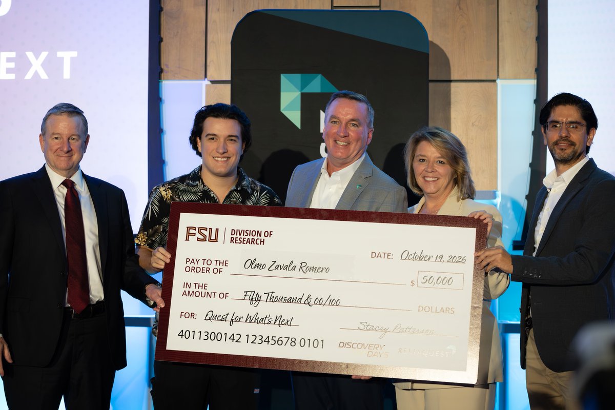 FSUartssciences's tweet photo. We couldn't be more proud of Xian Mallory, a @FloridaState assistant professor in @FSUComputerSci who took home the $100,000 grand prize from @ReliaQuest! 🏆

During #FSUDiscoveryDays' “The Quest for What’s Next!” competition on Monday, Mallory pitched Sage, a startup designed to protect personal data, to a panel of judges.

Two other teams, both from @FSUartssciences, took home $50,000 each! Olmo Zavala Romero, an assistant professor in @FSUSciComp, earned additional funding for his startup Ariadne, while Xin Zhang, a professor in @StatisticsFSU, benefited his ambitions after his presentation, “Protecting the Rare Label: Error-Controlled Classification for Data Sensitivity.”

To check out the full story, visit: https://t.co/tYM3PhZEUN.

@FloridaState @FSUResearch