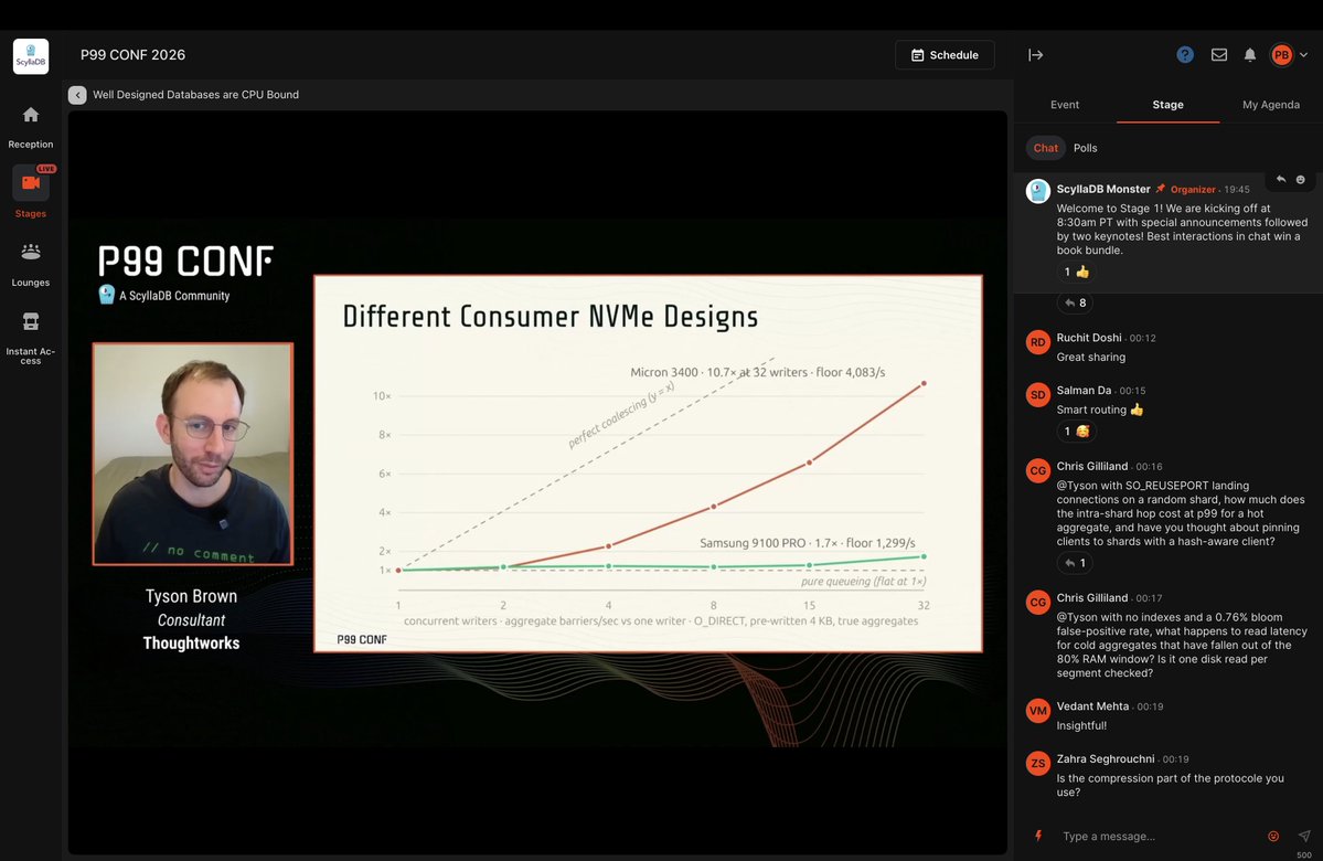 Pradeep85617206's tweet photo. Attending #P99CONF virtually. Really insightful sessions with one on db design by tyson brown. https://t.co/msyTkMuD9L