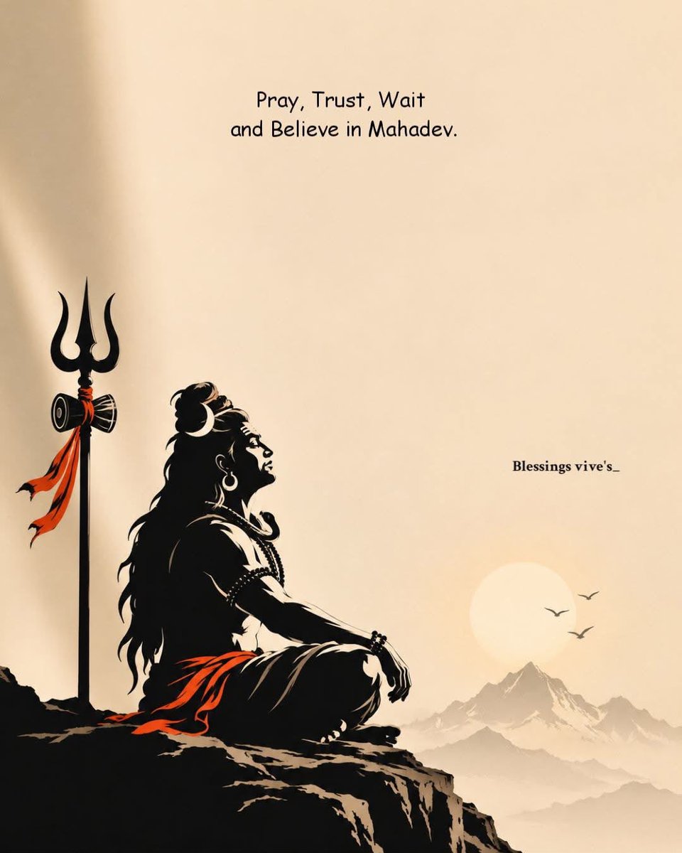 Mamta010619's tweet photo. प्रार्थना करें, 
भरोसा करें, 
इंतज़ार करें 
और महादेव पर विश्वास रखें। https://t.co/luRabcUINl