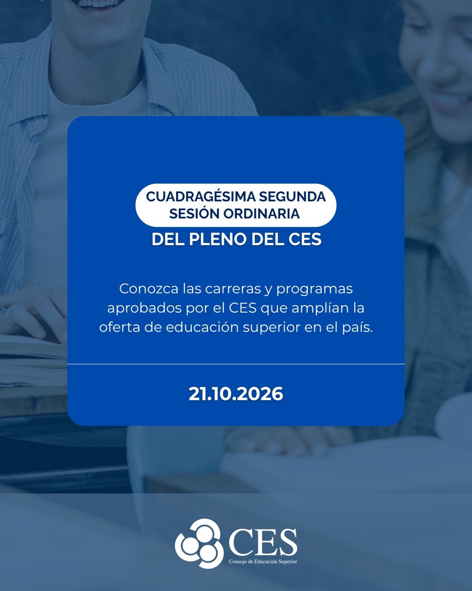 ces_ec's tweet photo. #SesionesPlenoCES | En la Cuadragésima Segunda Sesión Ordinaria del Pleno del Consejo de Educación Superior, se aprobaron:

✅ 5️⃣ carreras de tercer nivel técnico tecnológico superior.
✅ 4️⃣ programas de posgrado. https://t.co/3IFhWk6ya3