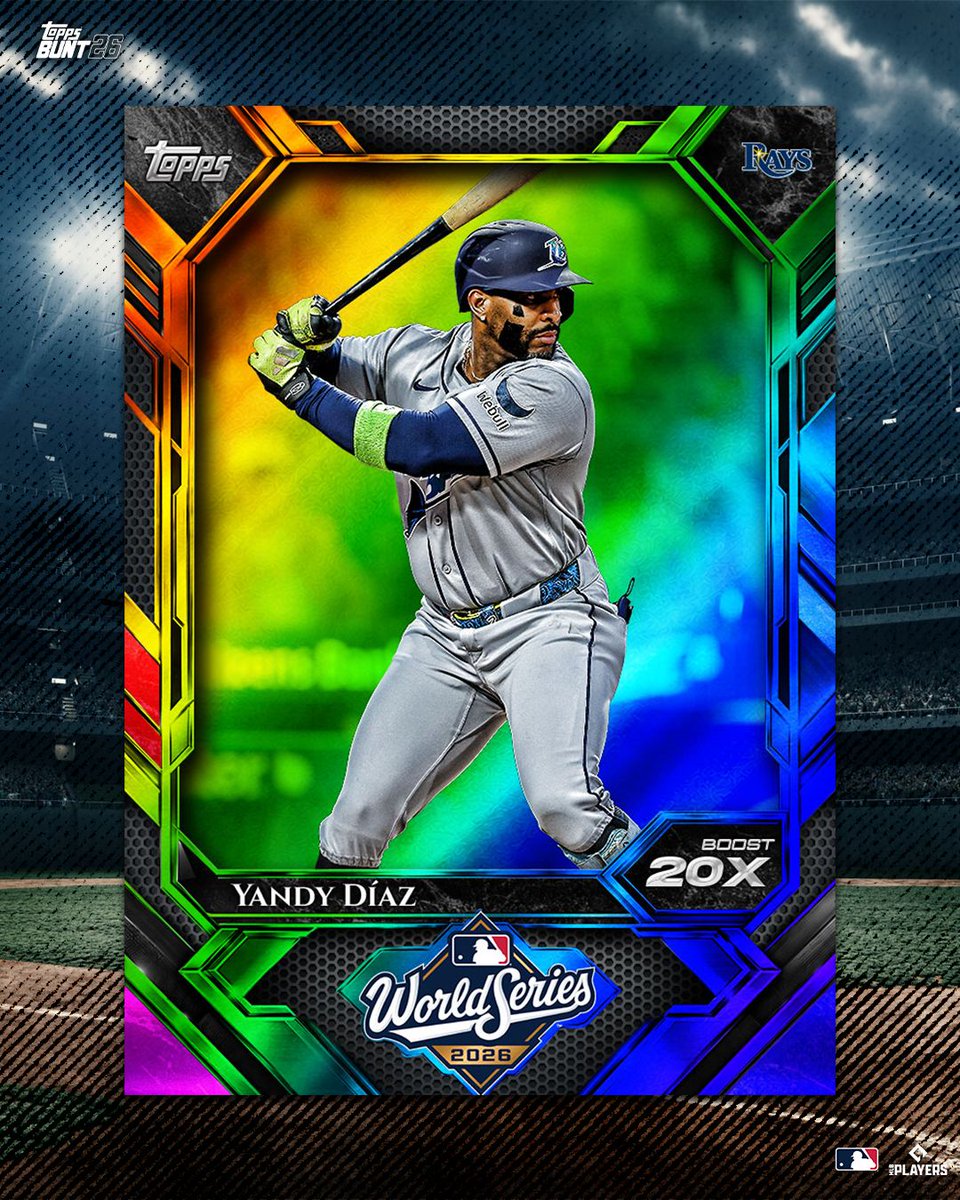 ToppsDigital's tweet photo. Baseball’s biggest stage is set! Collect premium-boosted World Series Base Cards as the Brewers and Rays battle for the championship! Limited Edition Legendary Rainbow Cards are available exclusively in Premium Packs while supplies last! ⚾️

Download Topps BUNT: https://t.co/YofPNj0Of1