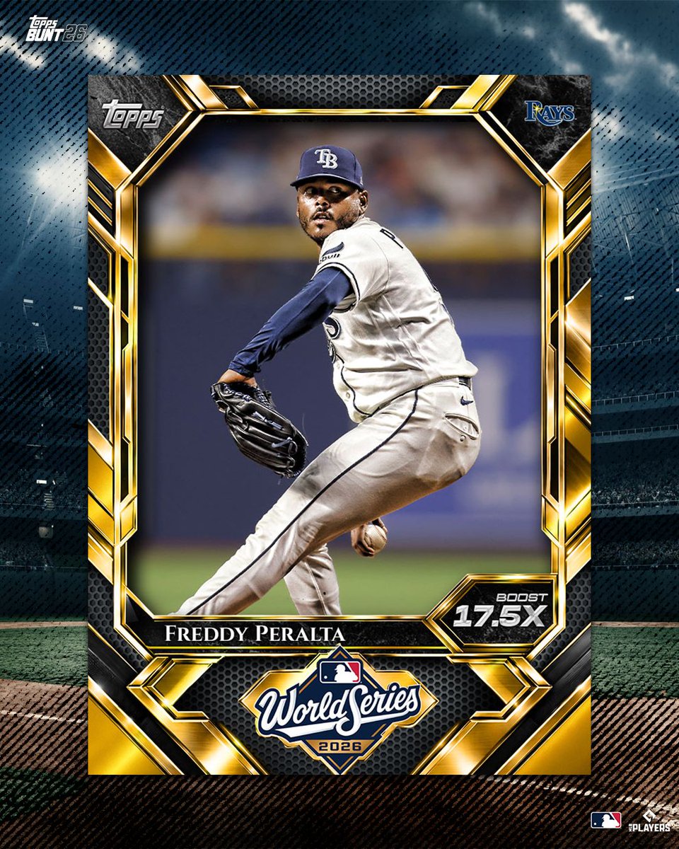 ToppsDigital's tweet photo. Baseball’s biggest stage is set! Collect premium-boosted World Series Base Cards as the Brewers and Rays battle for the championship! Limited Edition Legendary Rainbow Cards are available exclusively in Premium Packs while supplies last! ⚾️

Download Topps BUNT: https://t.co/YofPNj0Of1