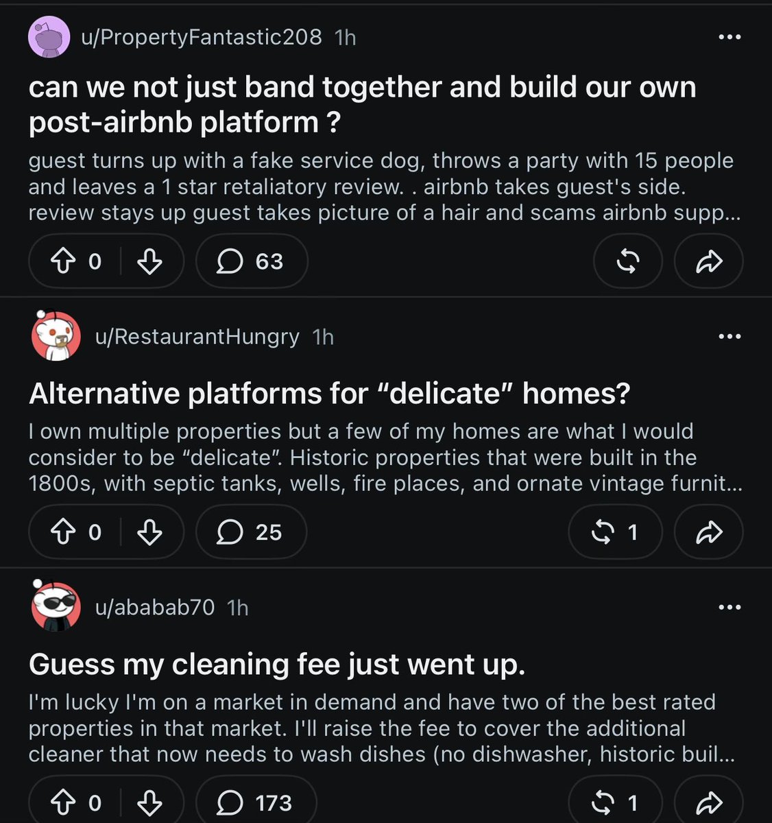 GirlsDislikeMe's tweet photo. r/airbnb_hosts is taking it well I see https://t.co/W04F81hSB6
