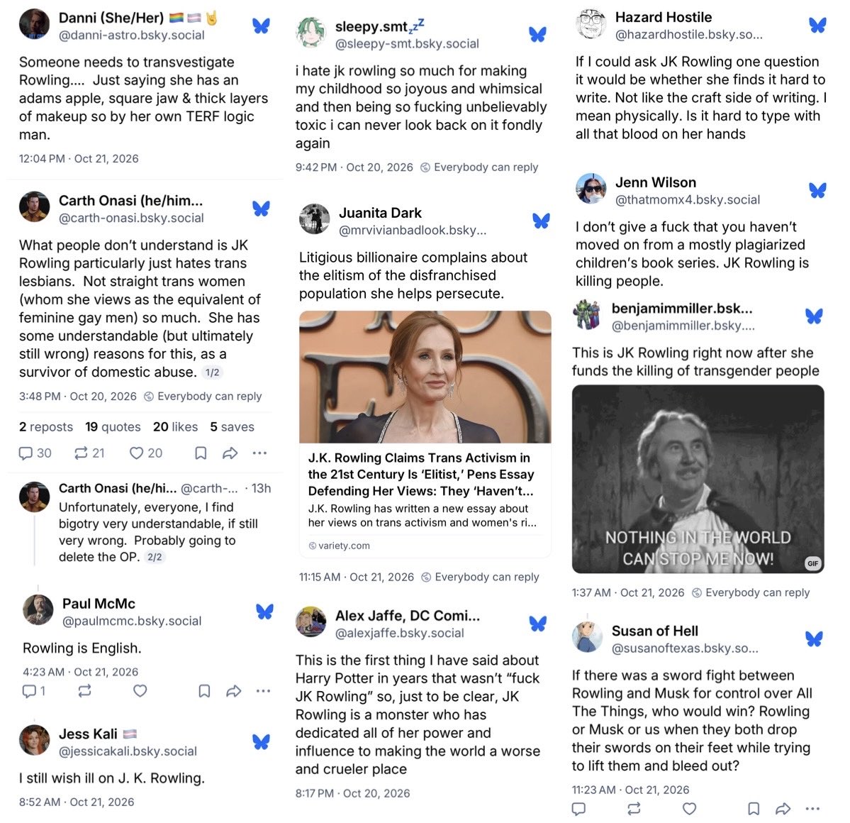 babybeginner's tweet photo. After JK Rowling’s lovely essay today where she once again states clearly that she is simply acting out of love, let’s check in on the folks from the Blue place and see how they are taking it. https://t.co/Uh73u3V1td