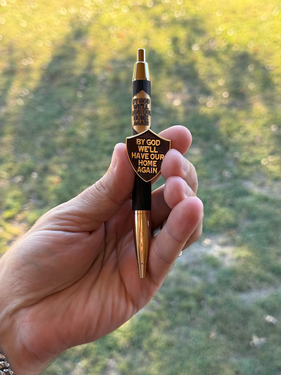 StandSure's tweet photo. 🚨 NEW GIVEAWAY ALERT 🚨🛡️🖊️

Who is up for ANOTHER giveaway?

Did you know what you write with can be based as well? As long as you’re writing with a quality @ScriptorMaximus pen that is!

Office Depot could never. 

These pens are top notch, weighty and write beautifully. This is not your cheap disposable bic. They are hand turned, sanded smooth, finished and engraved, made to the glory of God by a faithful Christian brother. For more info on the Scriptor Maximus process check out his site!

And we just so happen to have 2 to give away featuring our very own Stand Sure “By God We’ll Have Our Home Again” shield engraved on the top.

THE GIVEAWAY:

🖊️2 pens, 2 winners (one on each platform, Instagram and X)
🖊️With your new pen, you’ll have the option to select a matching BGWHOHA pin in the color of your choice, AND any one additional pin of your choice on the Stand Sure Collection site: 

Here’s how to enter:

1 - follow @StandSure and @ScriptorMaximus 
2 - like and repost this post 
Bonus - go enter on ig too for an extra chance, my account there is @ standsure613

⏳ Ends: Sunday 10/25 at 8pm CST
🏆 Winner announced: Monday morning via this account only. (We will NEVER DM you from another account asking for money/shipping fees). 

🌳🗡️

#Giveaway #Contest