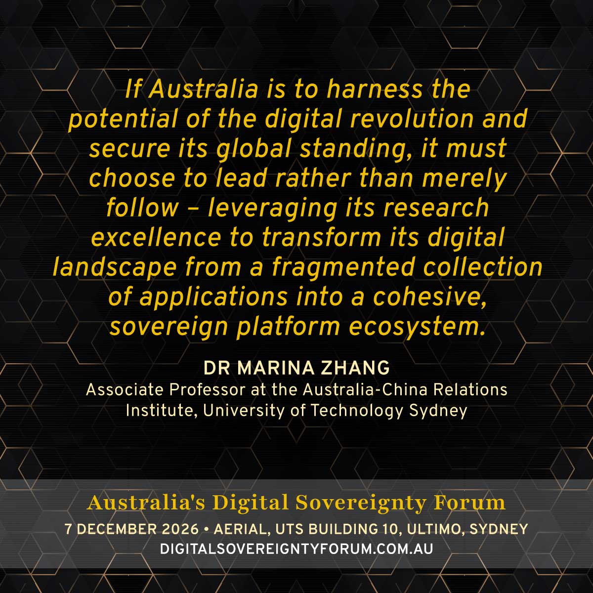 gemaker's tweet photo. Australia’s Digital Sovereignty Forum in Sydney on 7 December explores how Australia can strengthen its digital sovereignty through governance, infrastructure, markets and skills, bringing together leaders from research, industry and government.
https://t.co/X0iBKSK7QK https://t.co/4JtmSYAIZr