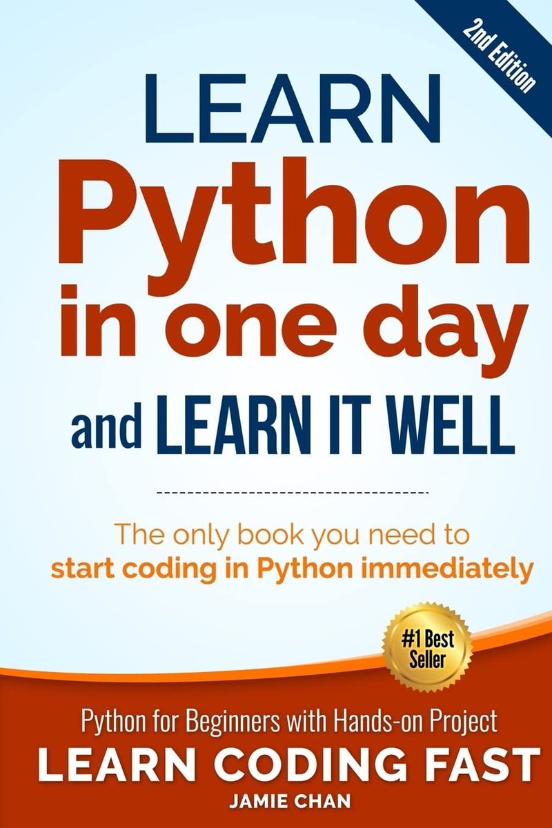ebokify's tweet photo. Learn Python in One Day and Learn It Well (2nd Edition): Python for Beginners with Hands-on Project. The only book you need to start coding in Python ... (Learn Coding Fast with Hands-On Project)

📕 Get Now: https://t.co/GD9YvfBF3x https://t.co/xhOhCcnU8F