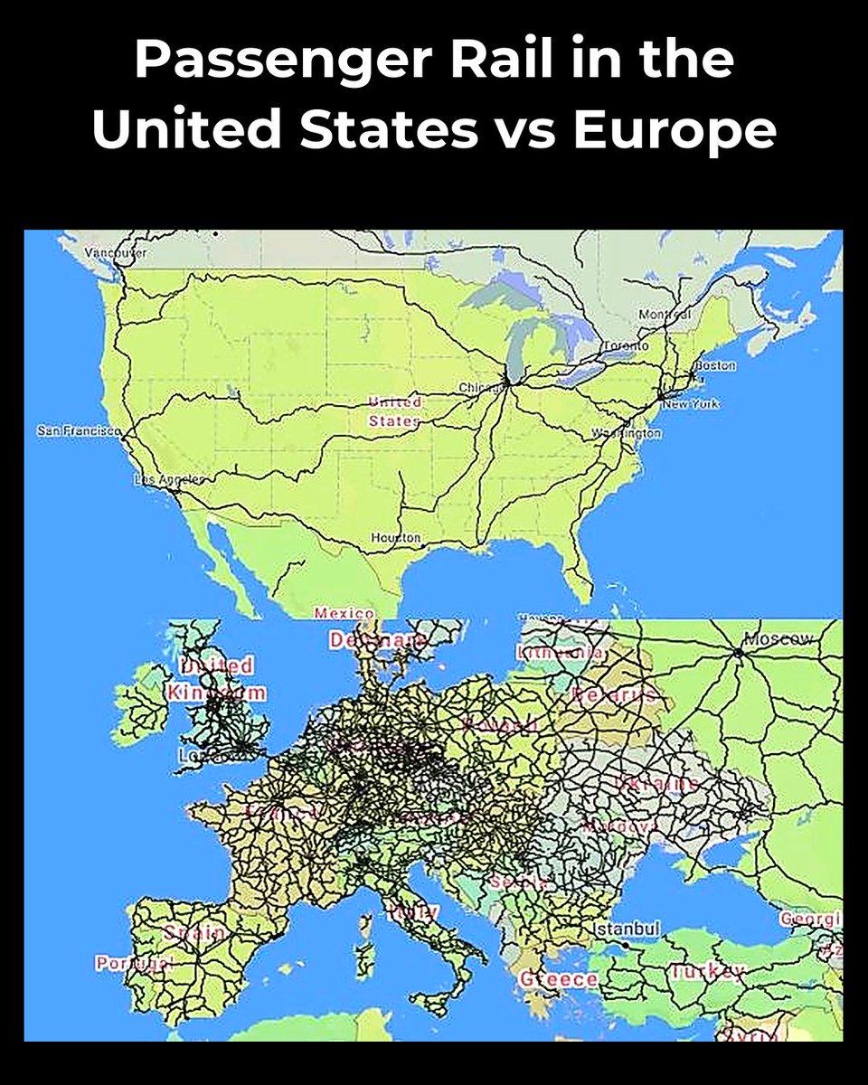 amazingmap's tweet photo. Amtrak carried 34.5 million passengers in fiscal year 2025, an all-time record for the railway. https://t.co/Q7wQrMX3iy