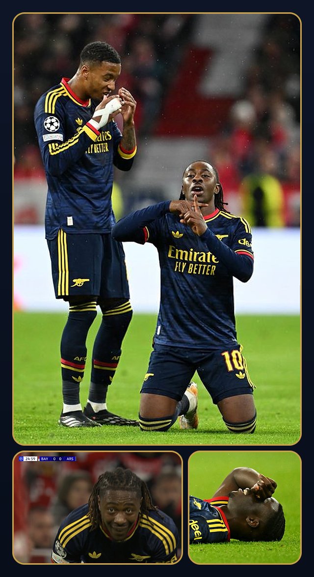 SpeedUpdates1's tweet photo. Eberechi Eze just scored the Opening Goal for Arsenal right after replacing Bukayo Saka, who was forced off with a knee injury, but skipped the promised IShowSpeed celebration out of respect for his teammate 👏🫡

❤ https://t.co/7y8QAnE6uA
