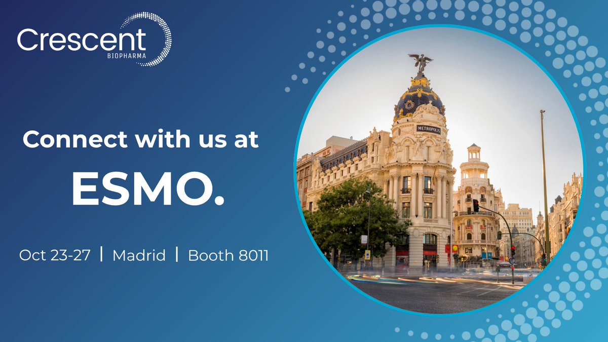 Crescent Biopharma ESMO 2026 slide: Crescent is heading to @myESMO for #ESMO26! We