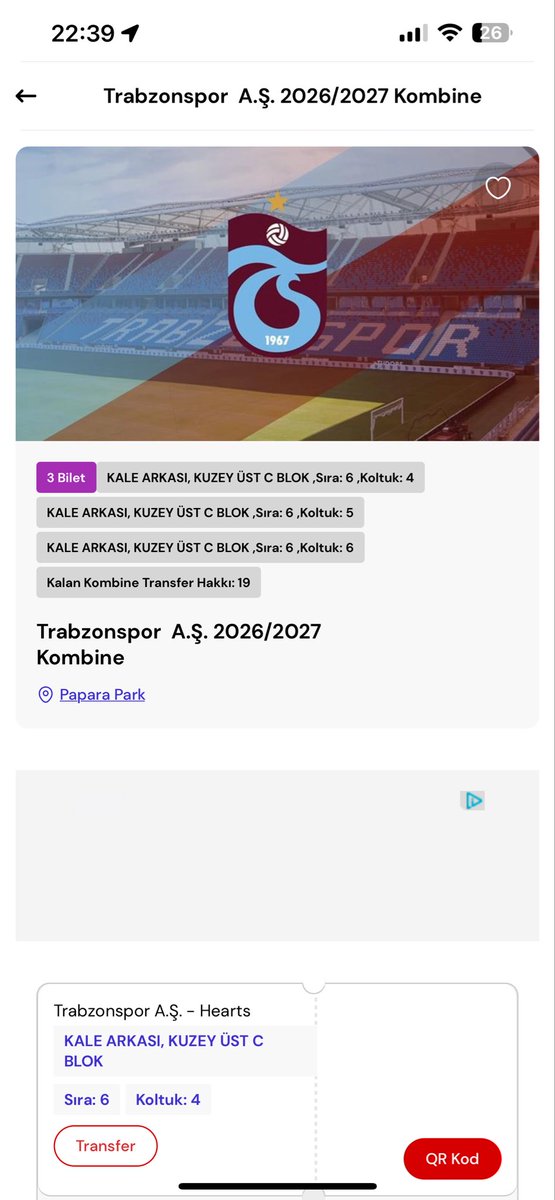Bjornronsidee's tweet photo. @TribunDoluluk Kuzey Üst C blok Gişe Fiyatı ALTINA devir ediyorum. İlgilenen yazabilir https://t.co/Byg4s4zuRz