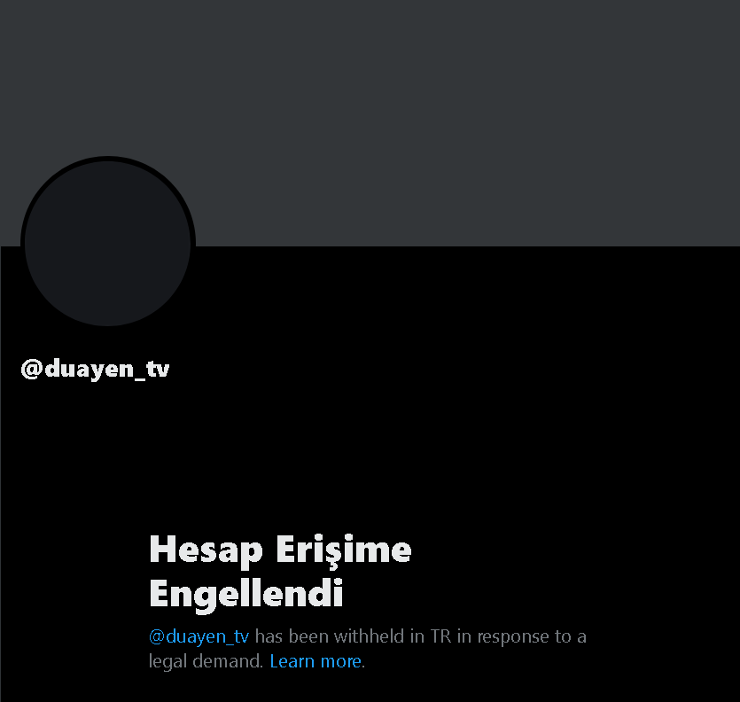 duayen_tv's tweet photo. SON DAKİKA: DUAYEN TV RESMÎ HESABIMIZA TÜRKİYE’YE YÖNELİK ERİŞİM ENGELİ GETİRİLDİ! https://t.co/1sThXbZNVB