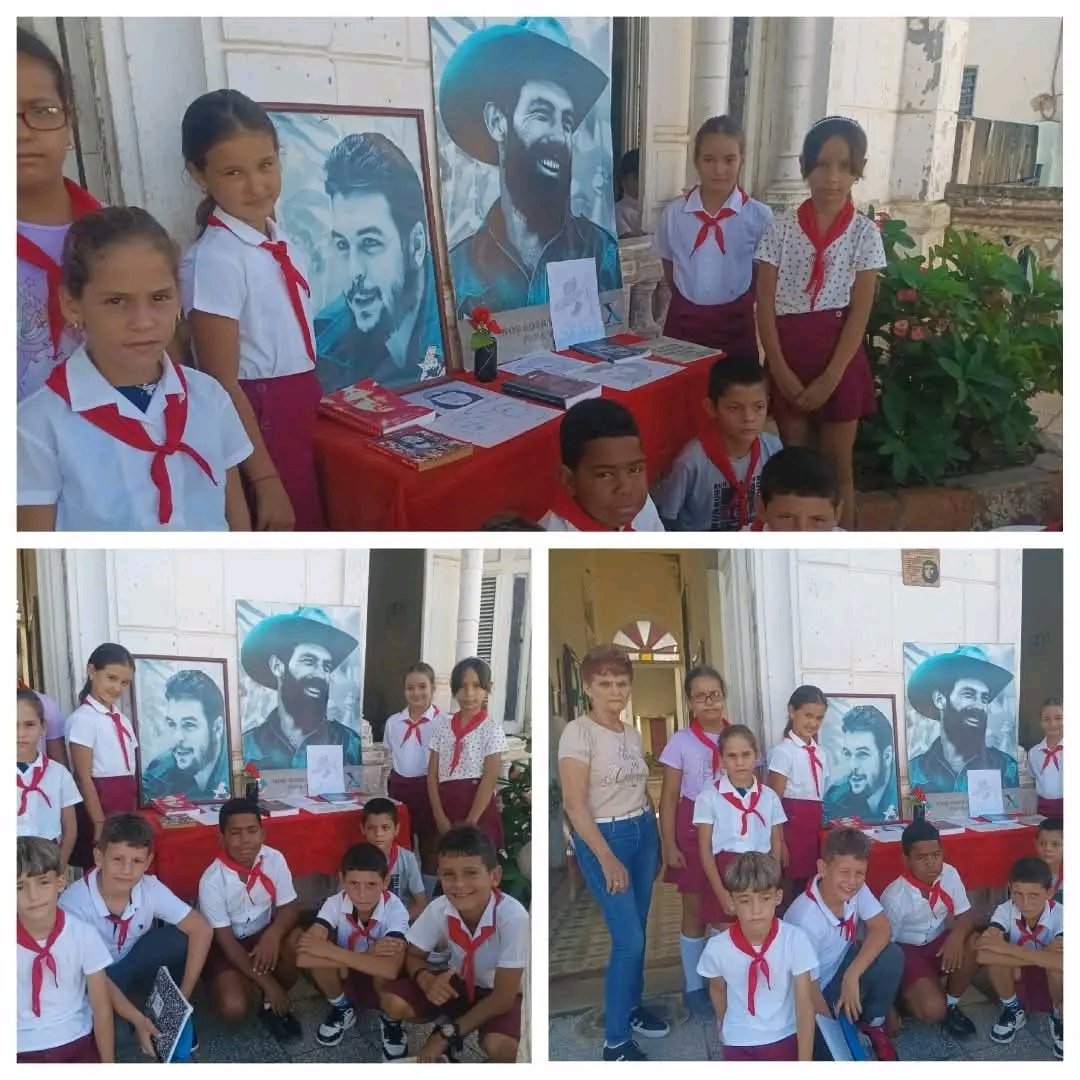 ChorensMaria's tweet photo. Todos los días nuestras pioneras y pioneros nos enseñan el valor de las nuevas generaciones.  Sentido homenaje desde la OPJM en Rodas a Camilo y al Che en esta importante jornada. https://t.co/jGAuN6EBGJ