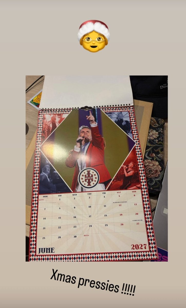 TakeThatFanBase's tweet photo. @Garyismyhero @GaryBarlow #Instagram(-story) 😊 #repost #Dreamers #xmaspressies #🤶 #calendar #🤡🎪🐘 

@GaryBarlow https://t.co/qsnZ5xpUeU