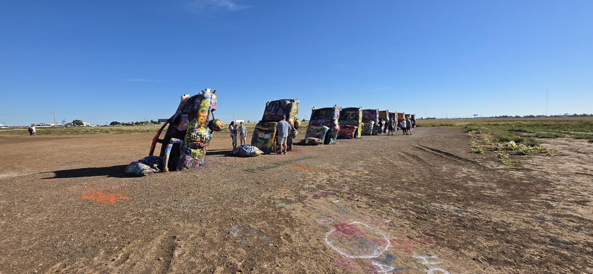 VMACAir's tweet photo. #VMAC's Texas &amp; South Central US Sales Rep, Tommy Rorex, rolled into the legendary Cadillac Ranch near Amarillo with the VMAC #demo truck. From American #automotive history to the #equipment powering today's #worktrucks, there's always something to see on the road in #Texas! https://t.co/Qd92BJgh5E