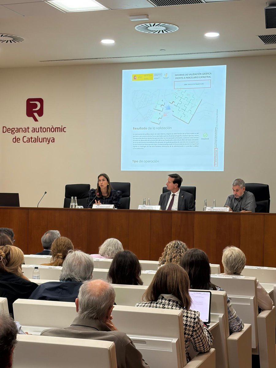 ICOIGT's tweet photo. La D.T Cataluña y Baleares está presente en la primera jornada entre el Decanato de los Registradores de Cataluña y COEGT, denominada "Aspectos Jurídicos de la Inscripción Registral de levantamientos Topograficos para la adecuación de las fincas jurídicas a la realidad física" https://t.co/YcZTGdDfae