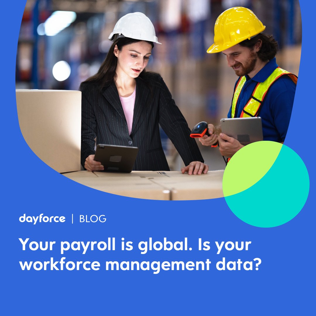 Dayforce's tweet photo. Global #payroll doesn’t automatically mean global control. 

Schedules, time capture, overtime, absences, and approvals all create the #data payroll depends on. 

So why start transformation at payday? 

See why global payroll control starts upstream: https://t.co/qCPdDx1OpZ https://t.co/iwC02FZVS5