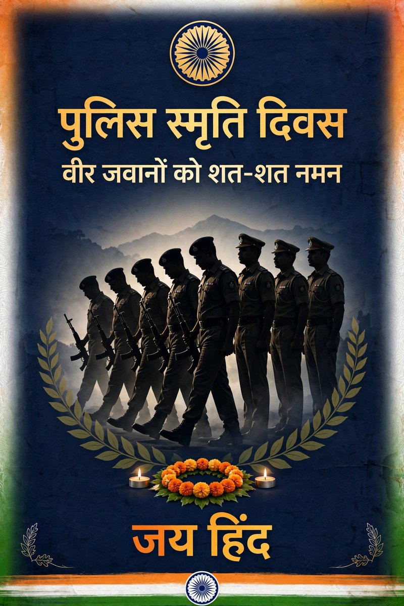 FSkhan02's tweet photo. Aaj #PoliceCommemorationDay hai.

Hamari suraksha ke liye jaan dene wale veer police jawano ko shat-shat naman.

Unka tyag hamesha yaad rahega. https://t.co/1CEGbVbfvp