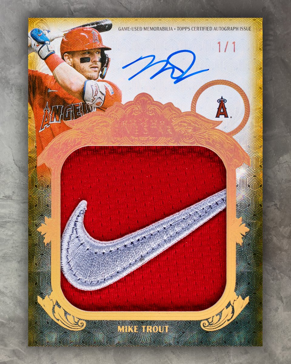 Topps's tweet photo. FIRST LOOK: Nike Swoosh patch autographs in Topps Five Star Baseball https://t.co/C6WhPPvjkY