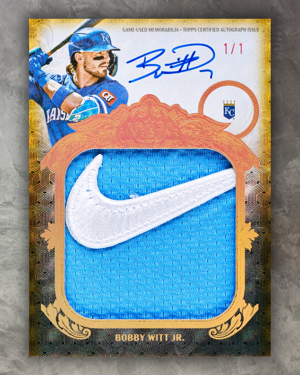 Topps's tweet photo. FIRST LOOK: Nike Swoosh patch autographs in Topps Five Star Baseball https://t.co/C6WhPPvjkY