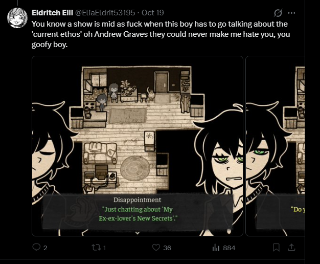 INGSOCAndy's tweet photo. Yeah, Heaven forbid someone like a show because it's representative of the current state of culture. https://t.co/ohqJKfg32r
