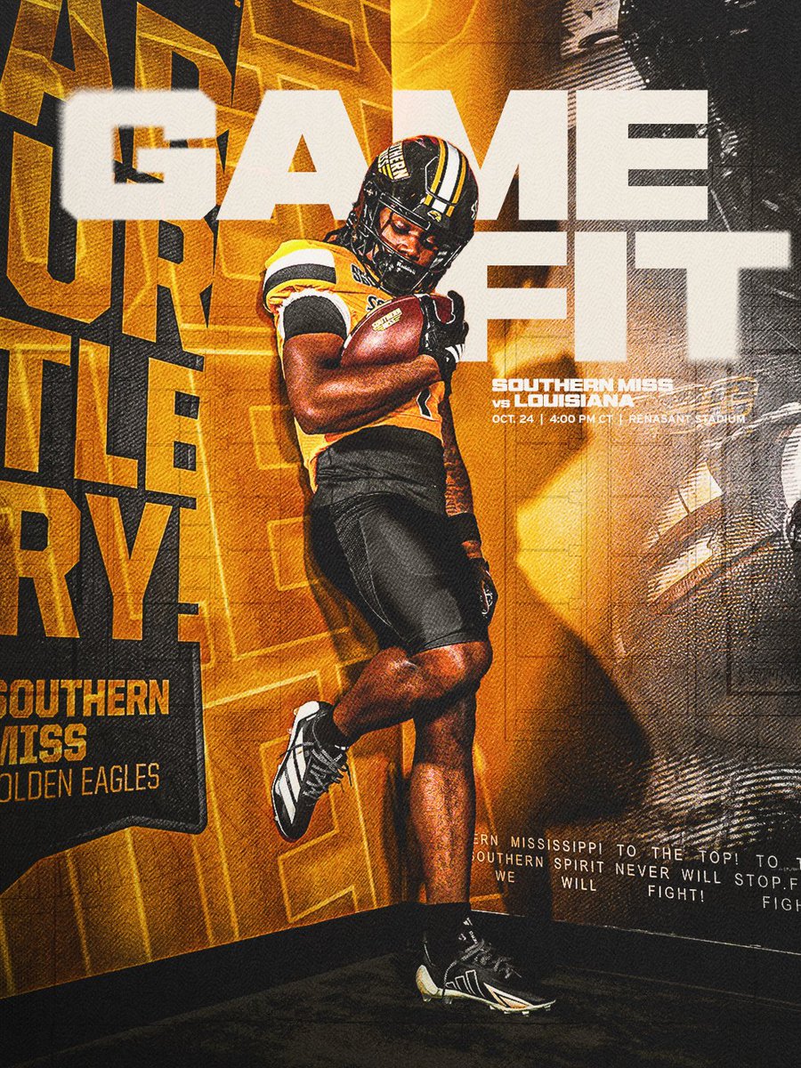 SouthernMissFB's tweet photo. 𝐇𝐎𝐌𝐄𝐂𝐎𝐌𝐈𝐍𝐆 𝐅𝐈𝐓🔒

⬛️🟨⬛️

#SMTTT https://t.co/jmibToViVR