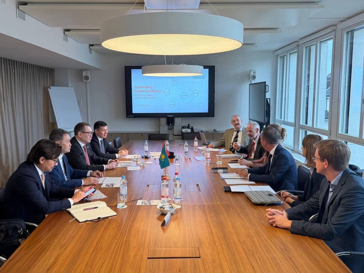 KSarzhanov's tweet photo. 🇰🇿🇨🇭 Business Forum in Zurich with QazTrade and @SGE brought together 90 Swiss companies to focus on boosting Kazakh exports, infrastructure projects, investments, and Middle Corridor development, and featured a meeting with Team Switzerland Infrastructure. https://t.co/OrCAm3d7rp