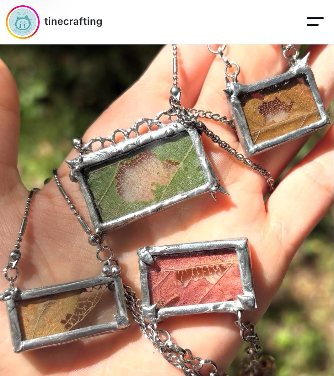 bugoclock's tweet photo. hi bug loving ppl on mi phone i make bug art (among other things) soldered necklaces featuring skeletonized leaves.. courtesy of various larvae and caterpillars! making a new batch!! follow me on insta or depop for drops :3

🔗 https://t.co/QVMfRRcc0c
🔗 https://t.co/XCJRXr8ob8 https://t.co/3BFQIoueUW