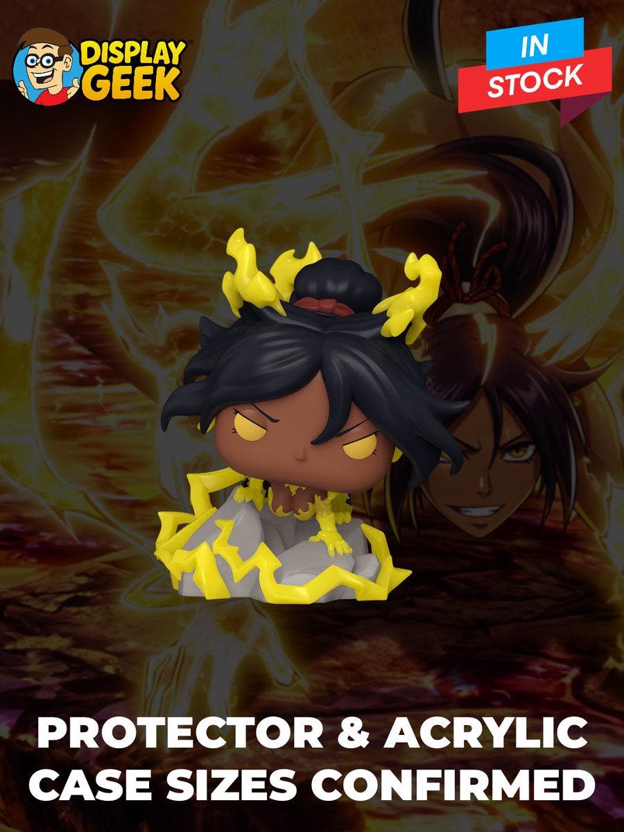 DisplayGeek's tweet photo. Protector sizes confirmed and in stock: Pop! Premium Animation Yoruichi Shihoin (Glow) (Now in 0.60mm Protector OR 3mm Custom Acrylic Case!) 

#Funko #FunkoPops #Anime #Bleach https://t.co/VCFouem8tA