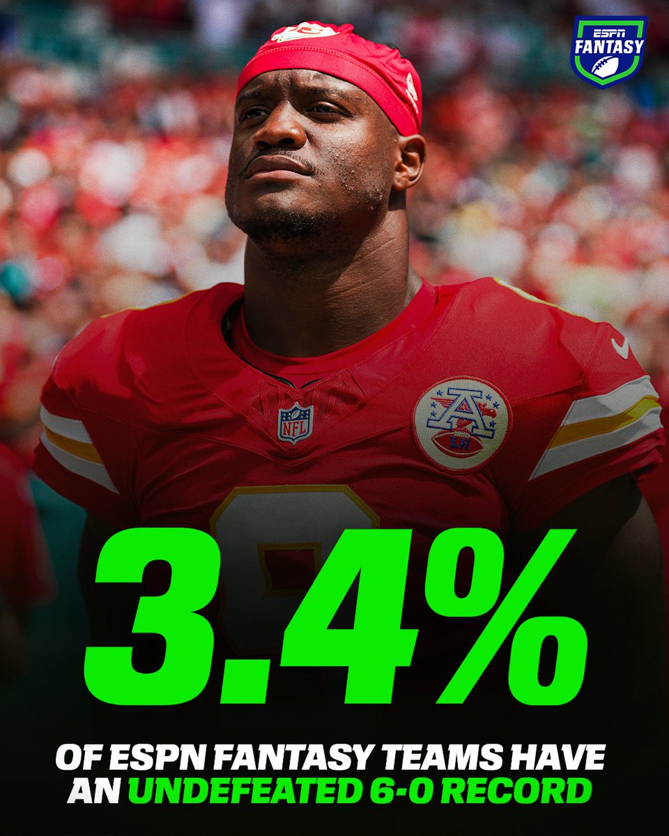 ESPNFantasy's tweet photo. 6-0 feels so good 😎 https://t.co/C5vbuLvWAx