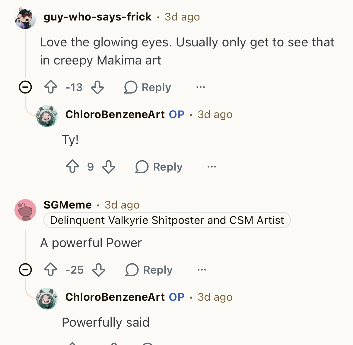 FiendFucker's tweet photo. reddit chainsaw man fans are all horrible people https://t.co/gVGB3U4GCl