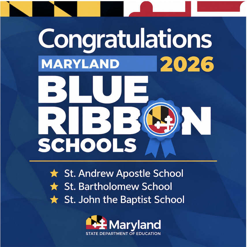 MontCoExec's tweet photo. Congratulations to St. Andrew Apostle, St. Bartholomew and St. John the Baptist schools on earning 2026-2027 Maryland Blue Ribbon honors! They're among 23 private schools recognized. Thanks to the teachers, staff, students and families who make these achievements possible! https://t.co/nTt0YFKnZt