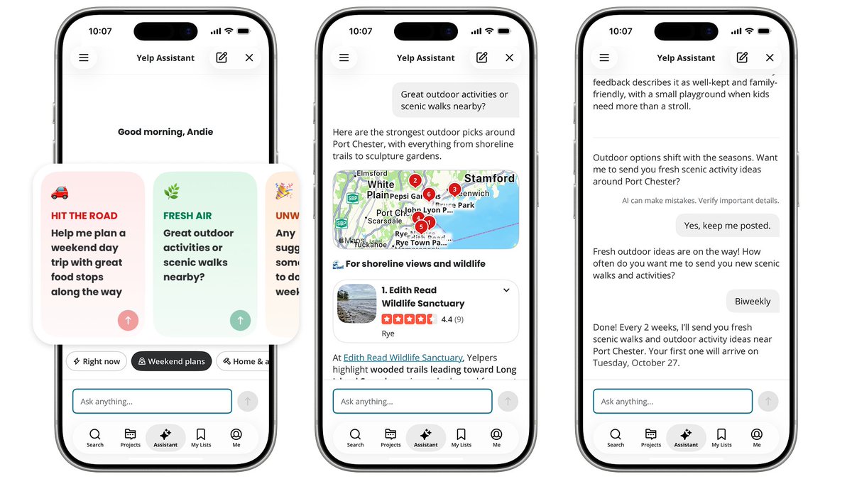 CNET's tweet photo. The updated agent also can tell you if it’s going to rain and maybe you shouldn’t book that outdoor table. https://t.co/q1MeRUk5kv https://t.co/wT4vuE6rQ7