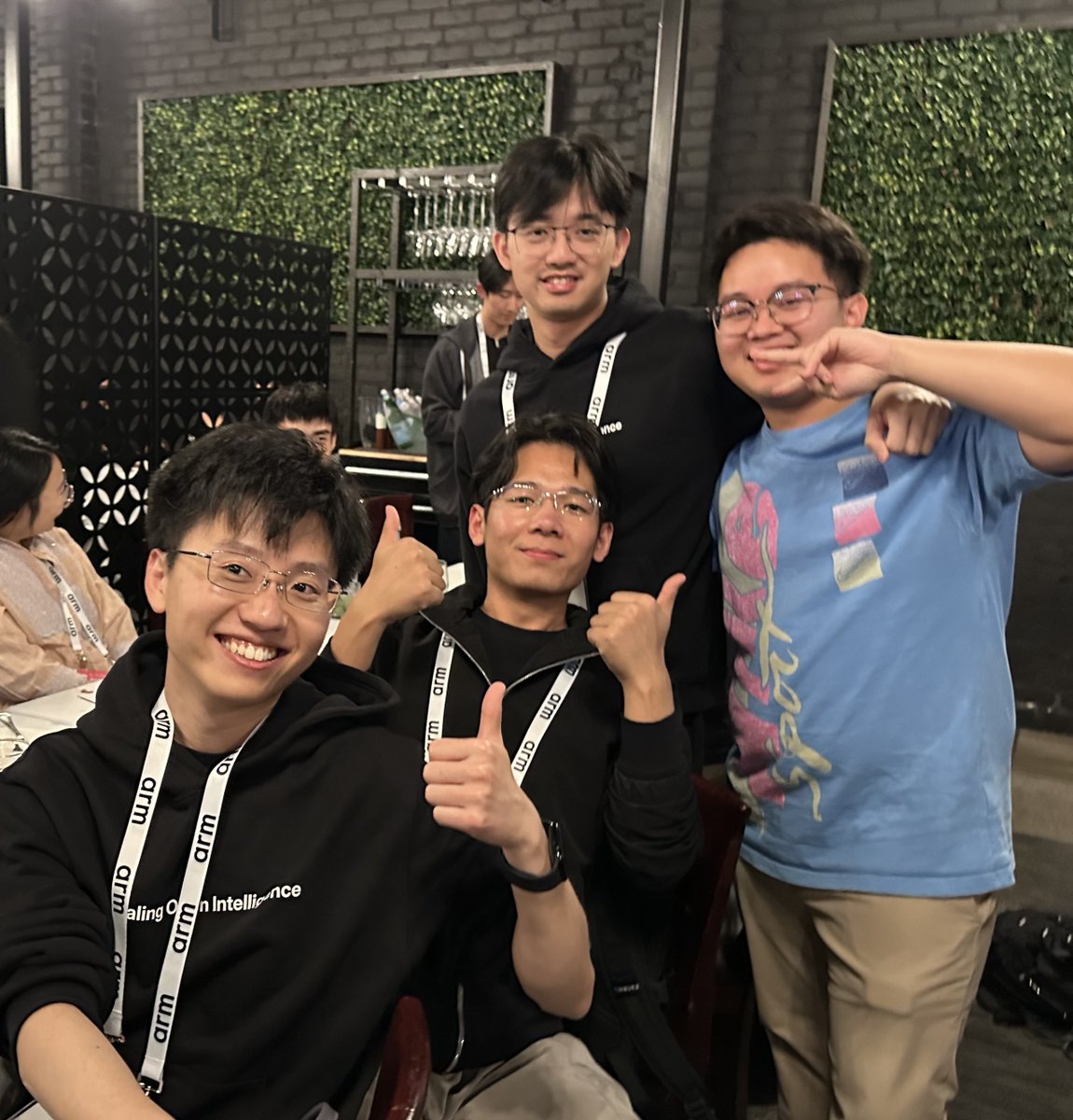 vllm_project's tweet photo. High throughput on the grill. Zero latency on the drinks.

vLLM maintainers and friends gathered during the PyTorch Conference for an evening of Brazilian steak, drinks, and great conversation! 🥩🥂

Grateful for this community and everyone who keeps vLLM moving forward. 🚀 https://t.co/eOvNAfA3c2