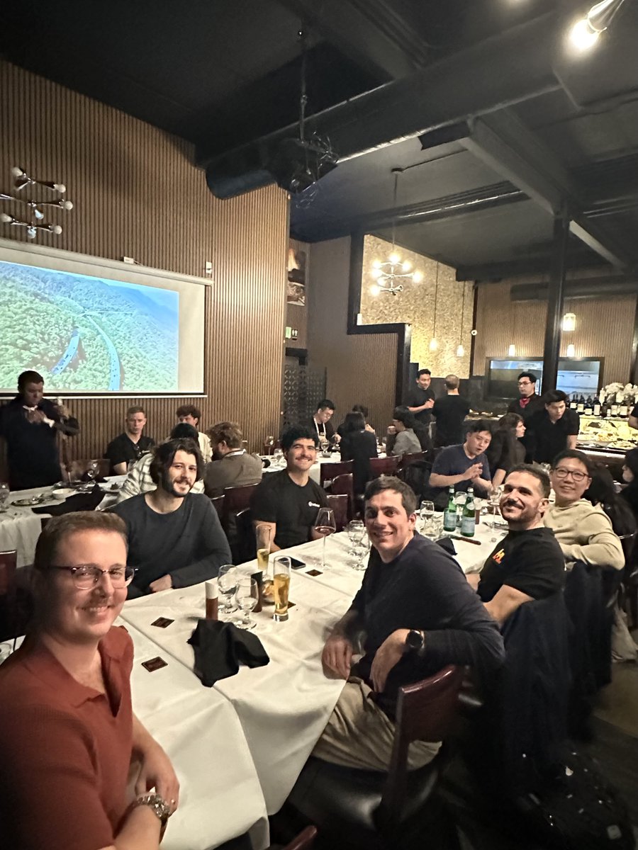 vllm_project's tweet photo. High throughput on the grill. Zero latency on the drinks.

vLLM maintainers and friends gathered during the PyTorch Conference for an evening of Brazilian steak, drinks, and great conversation! 🥩🥂

Grateful for this community and everyone who keeps vLLM moving forward. 🚀 https://t.co/eOvNAfA3c2