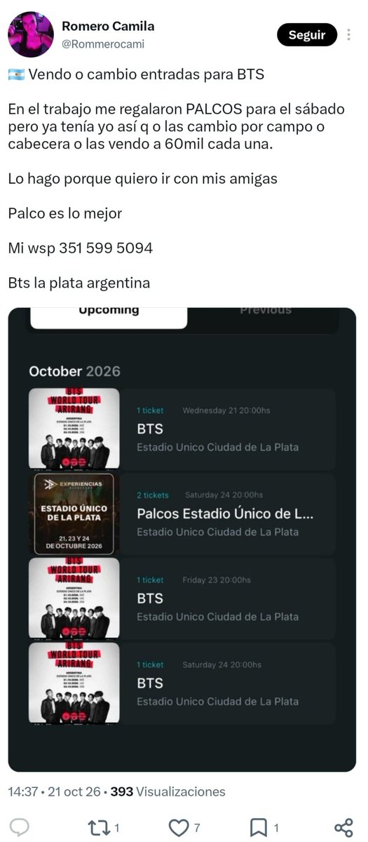 hechizadq's tweet photo. No saben, le hablamos a esta "mina" porque vendía palcos re baratos y resulta que LE DIMOS TANTA PENA QUE CONFESÓ JAJAJJSJSJSJJS chau no puedo más https://t.co/JYklVdXITb