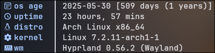 bitsofwealth's tweet photo. I'm not on Omarchy so I can't speak to the plugins - but you don't really need a lot of crap to make an arch +hyprland machine useful.

Just make your keybinds work for you.
Setup window rules for specific apps.
Use the "special workspaces" to set certain apps to open in specific spaces with their own hotkey to toggle.
Do a few automation scripts that you can toggle with keybinds - such as switching auto inputs or outputs, switching networks, vpns, etc with a keybind.

Its gonna make everything super fast. I'll have to show you my setup one of these days.