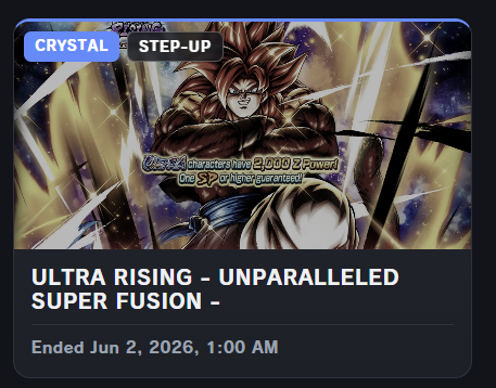 MuffDB's tweet photo. pretty obvious ug4 is getting the plat this fest if he doesnt return by the time it starts.

same pattern as every other ultras where they dont return for a while before when they get their plat + bulla zenkai buffing GT in a v clan campaign
#DBLegends https://t.co/K4SZhGJC4V
