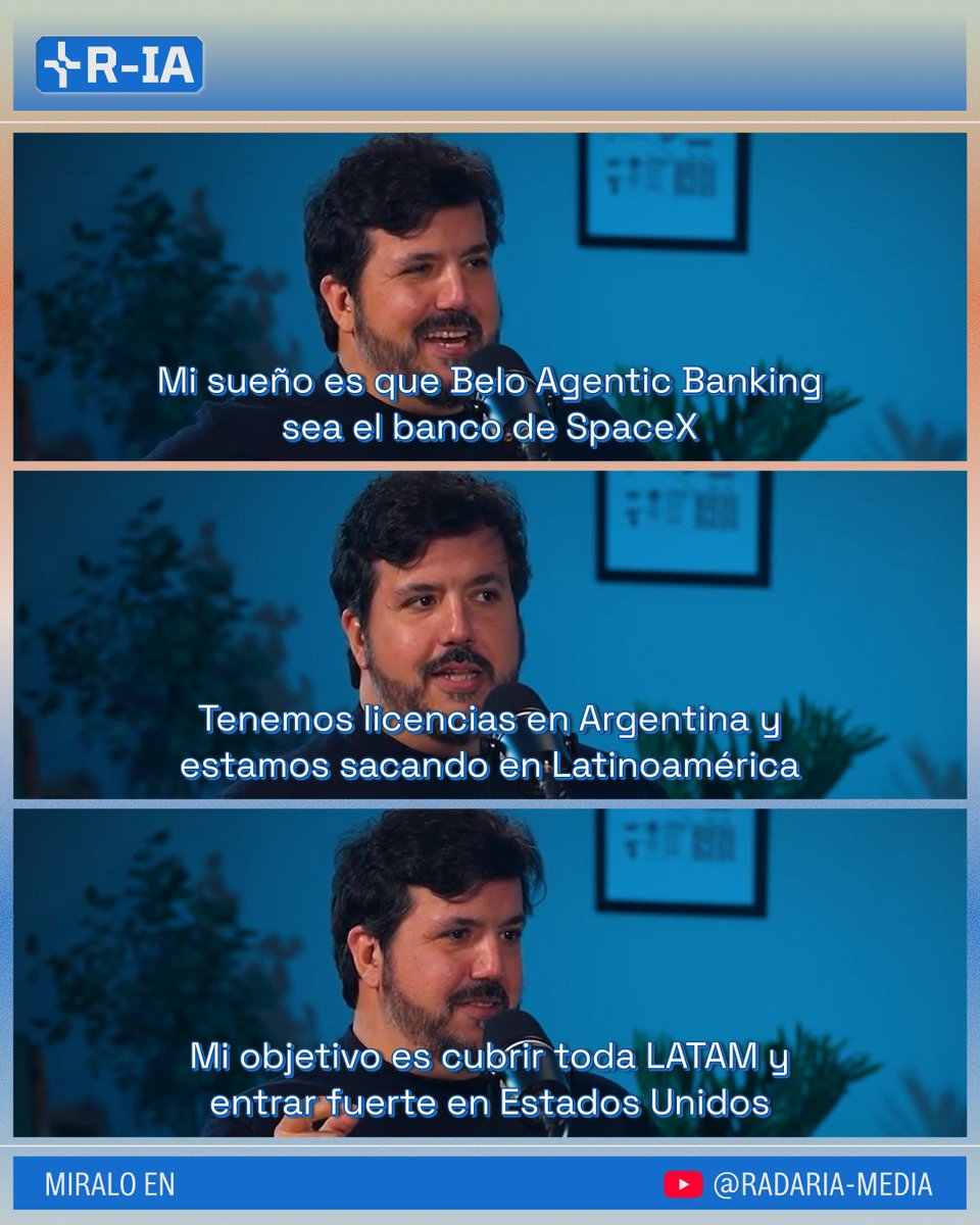 radarlat's tweet photo. Ya disponible el mano a mano con @mbeaudroit en Radar IA. 🚀

Presentó en exclusiva el Agentic Banking de @belo_app: el salto de las billeteras tradicionales a agentes de IA interactuando y operando en las finanzas del día a día.

📺 Miralo en YouTube: https://t.co/1wbPAfqcPX

🎧 Spotify: https://t.co/nuLgpQmuCY

#RadarIA #Fintech #Startups #IA #Tech #Belo