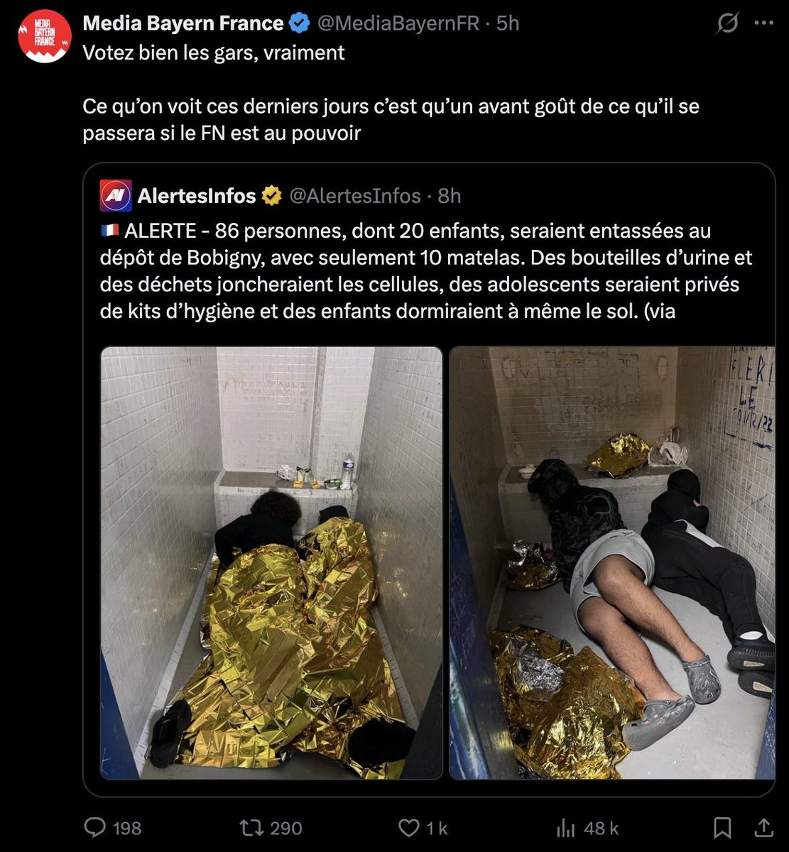 bouliboulibouli's tweet photo. Si le RN gagne les élections, les racailles qui saccagent la France seront arrêtées. 
Il faut tout faire pour arrêter ça. https://t.co/T0rbdUFYZ6