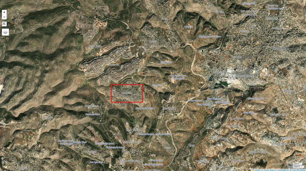 seekersomething's tweet photo. @polphiloecon @JacobALinker @MarkZlochin He is right that B'selem has no reports on that location. But your source is claiming that it is east of Bethlehem but the location of Nahalin is not east of Bethlehem, it is west of it. So your source is wrong. https://t.co/ASV1bawngk