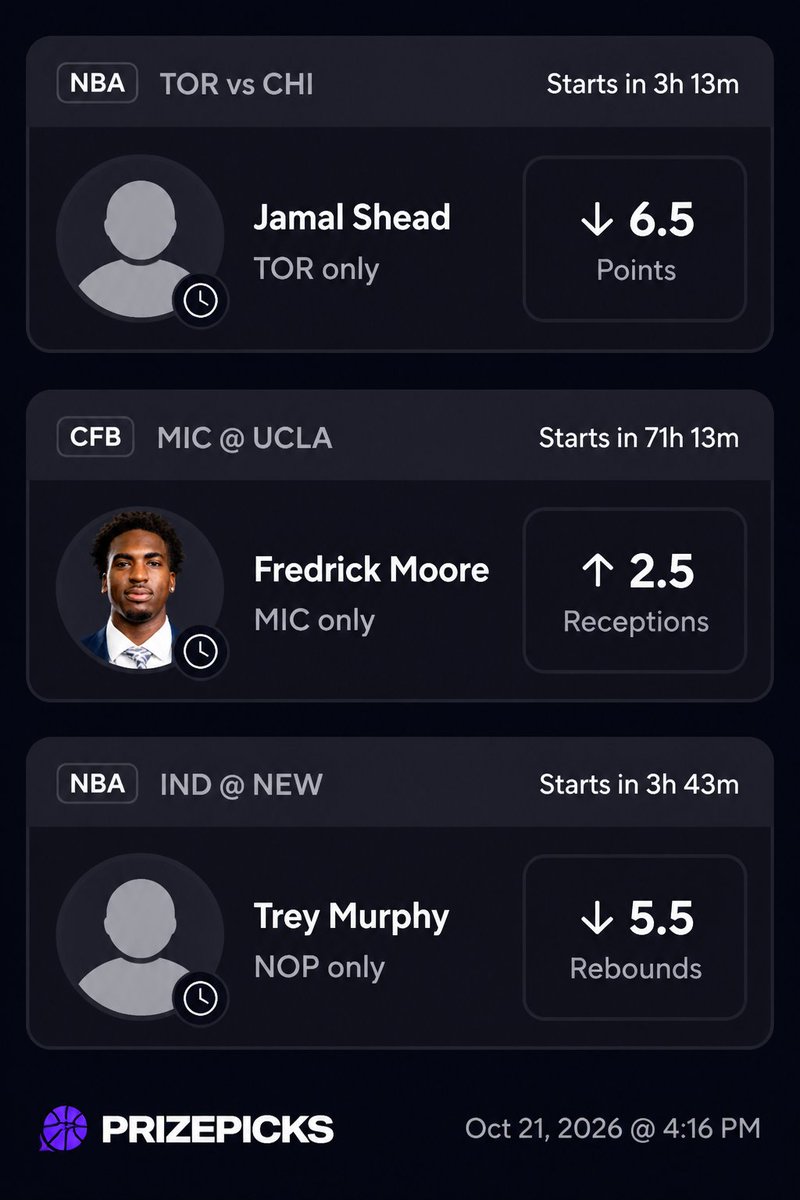 UpsideTools's tweet photo. PrizePicks 6X🎯

$2.2K in whale liquidity on Shead under.

Whale fair price is -127. PrizePicks 3 leg price is -122.

Link to tail in Replies 👇 https://t.co/yp2GGBxNwR