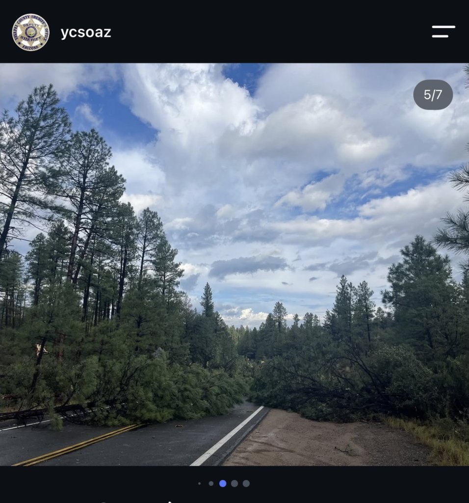 SouthwestWX's tweet photo. Might need a damage survey near Lynx Lake #azwx @NWSFlagstaff https://t.co/Rj5Fm6WSPD