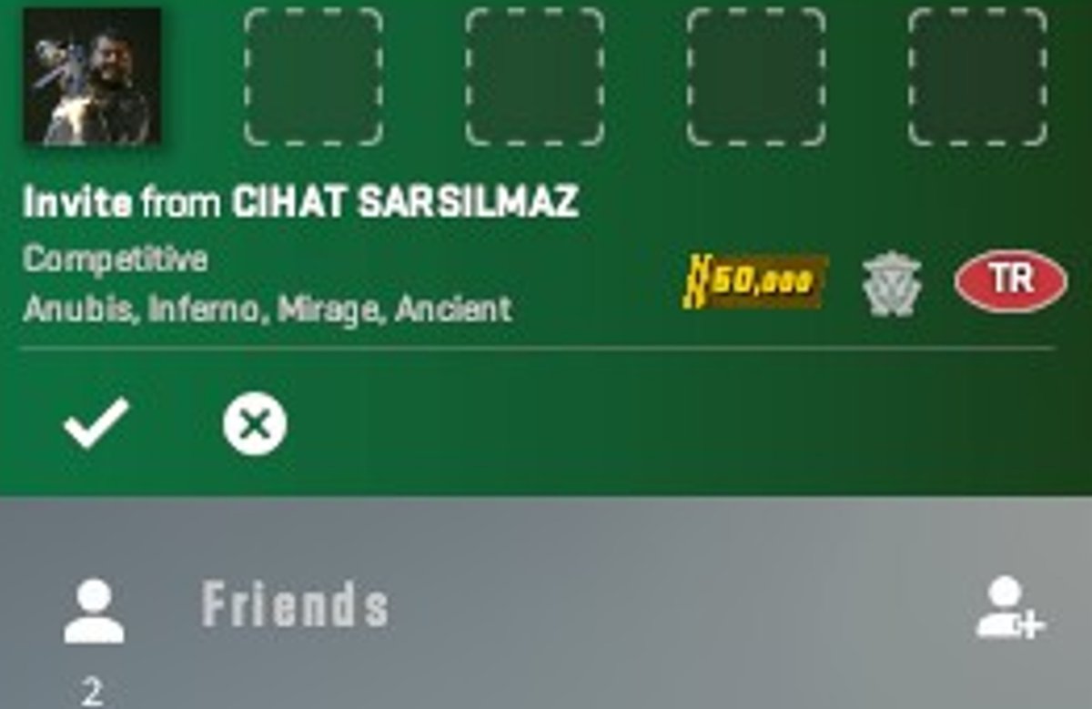 things_cs's tweet photo. Premier rating 50,000?? Cheats really are doing wonders 💀

Apparently you can set your rating with cheats and then spam match invites to random players.

Tip: cl_invites_only_friends 1 in console blocks them 👇

Have you gotten one of these? https://t.co/4avKmkQKQx