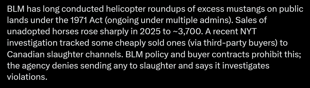 MMTLPtrch's tweet photo. #TDSvictims
It is ILLEGAL to sell #BLM Horses/Burros
to SLAUGHTER! #EducationCuresIgnorance
#OrangeManBAD https://t.co/qWuayOyNkh