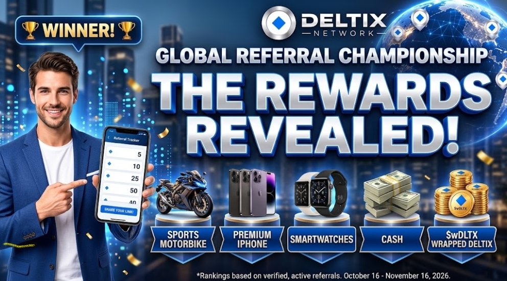 rizwanestlondon's tweet photo. Motorbikes 🏍️ 
Premium phones 📱
Smartwatches ⌚ 
Cash 💵 
$wDLTX 🪙 
Gadgets 🎧

Announced prize categories for the Deltix Global Referral Championship. Rankings are based on verified active referrals.

#DeltixNetwork #wDLTX #cryptocurrency #Ethereum https://t.co/acu4LwKcQl